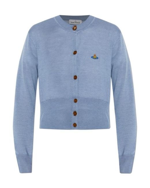 Vivienne Westwood Blue Bea Knit Cropped Cardigan