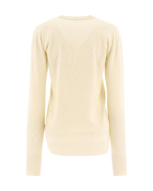 Jil Sander Natural Rib Knitted Crewneck Sweater