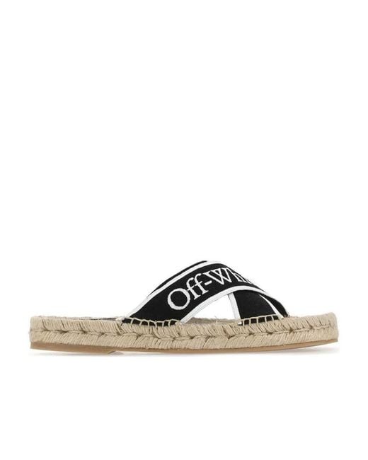 Off-White c/o Virgil Abloh Brown Crisscross Espadrille Sandals