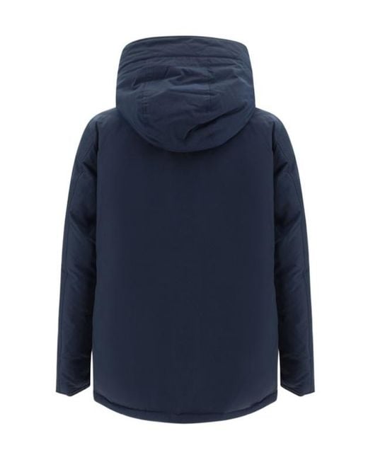 Woolrich Blue Arctic Button-Up Padded Jacket for men