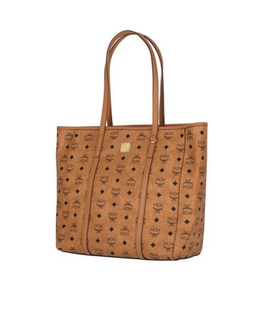 MCM Brown Monogram Print Shopper Bag