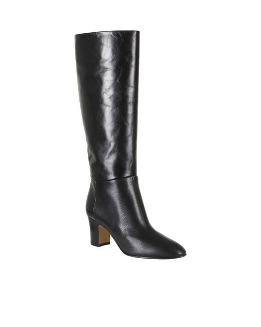 Alberta Ferretti Black Block-Heeled Tall Boots