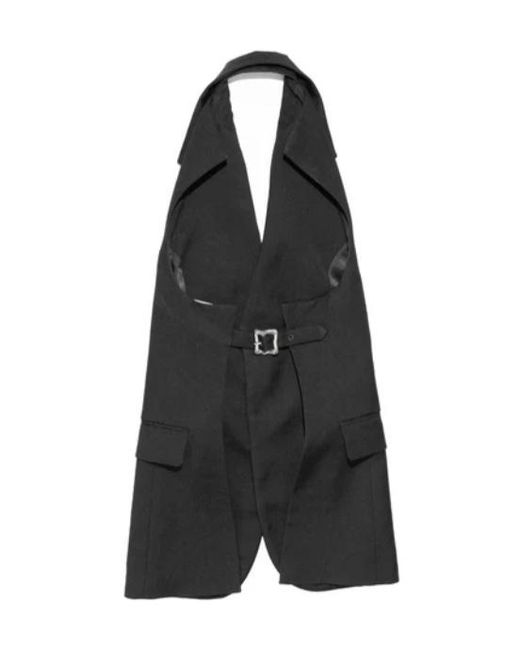 Enfants Riches Deprimes Black Backless Rose Buckle Vest