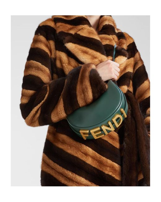 Fendi Green Graphy Mini Tote Bag