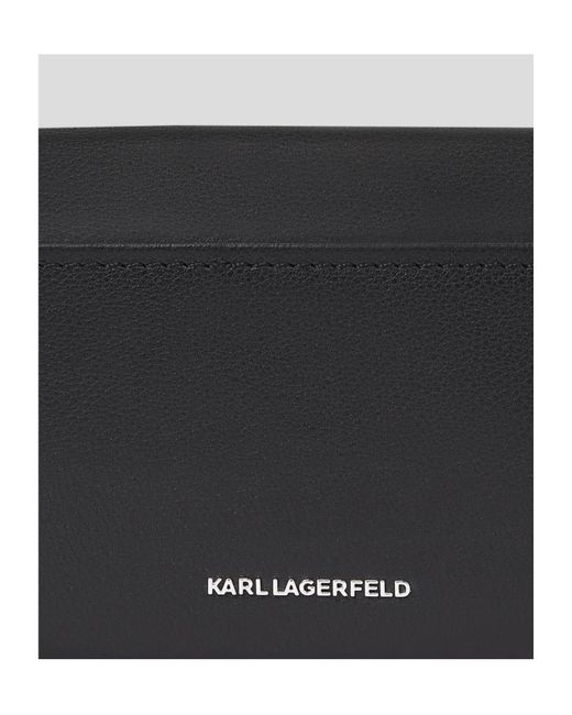Karl Lagerfeld Black K/Ikonik 2.0 Leather Wallet