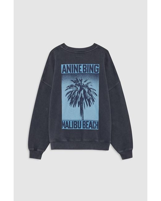 Anine Bing Blue Palm Graphic Sweatshirt