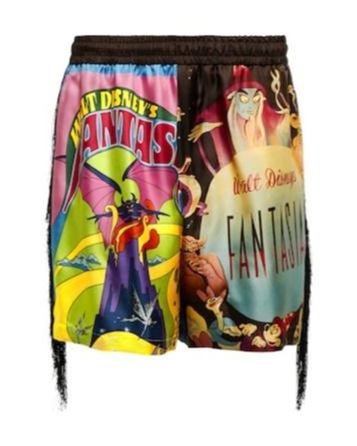Stella McCartney Black X Disney Printed Silk Twill Shorts