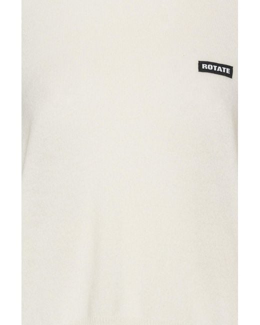 ROTATE BIRGER CHRISTENSEN White Oversized Logo Knitted Sweater