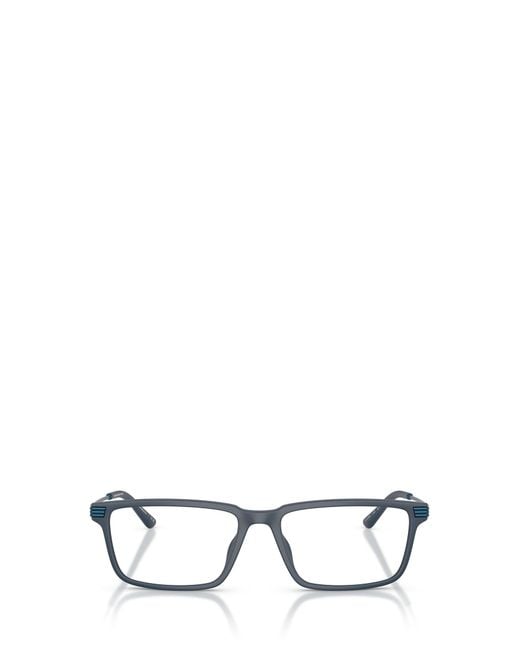 Emporio Armani White Rectanglular Frame Glasses for men