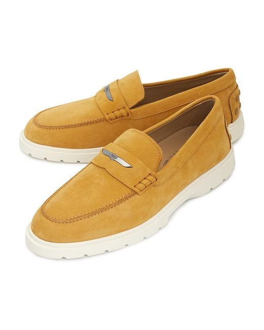 Tod's Yellow Round Toe Loafers for men