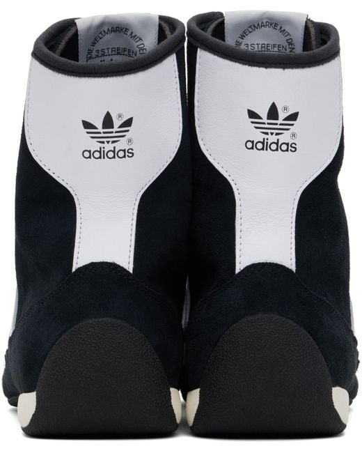Adidas Originals Black Rasant Lace-Up Mid Sneakers
