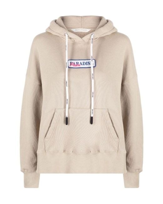 Palm Angels Women's Natural Logo-Embroidered Cotton Hoodie