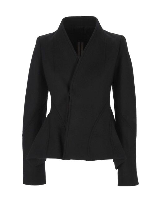 Rick Owens Black Moog Fitted Peplum Jacket