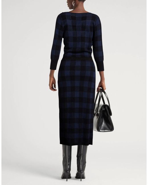 DIESEL Blue Slim-Fit Plaid Knit Dress