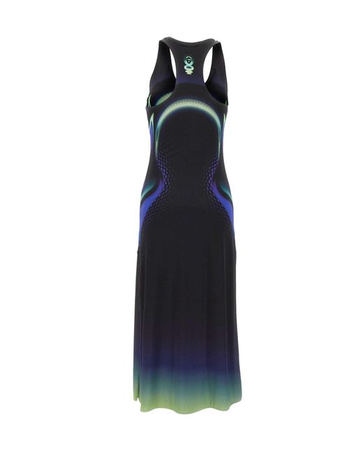Casablanca Blue Sporchid Printed Maxi Dress