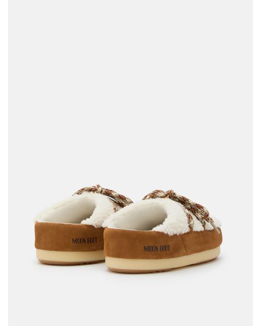 Moon Boot Brown Evx Lace-Up Slippers for men
