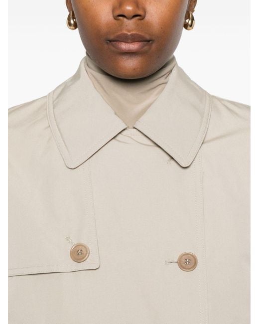 Aspesi Natural Double-Breasted Zip-Detail Coat