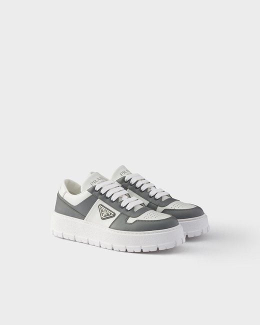 Prada Gray Lace-Up Sneakers for men