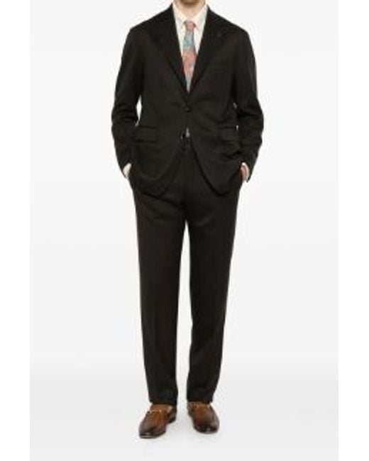 Tagliatore Black Single-Breasted Suit And Trousers Two-Piece Set for men