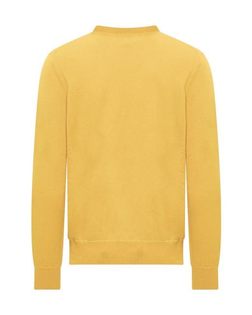 Isabel Marant Yellow Logo Intarsia Crewneck Knitted Jumper for men
