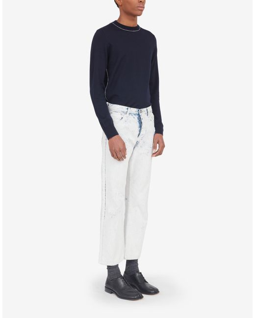 Maison Margiela White Mid Rise Straight Leg Jeans for men