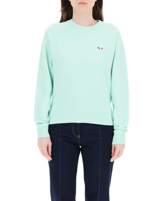Maison Kitsuné Green Tricolor Fox Patch Sweatshirt
