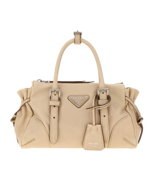 Prada Natural Karin Small Tote Bag