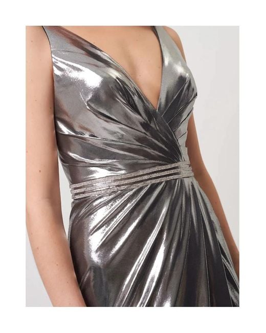 Forever Unique White Diamond Decorated Metal-Wrapped Dress