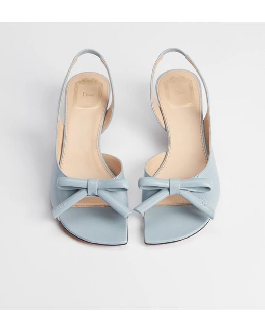Dior Blue Bow Slingback Heeled Sandals