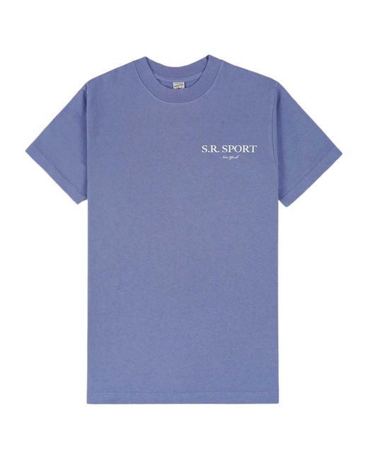 Sporty & Rich Blue Logo-Print T-Shirt
