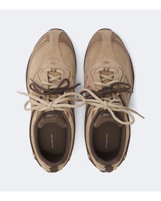 Balenciaga Brown Radar Velvety Sneakers for men