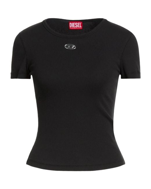 DIESEL Black Solid Color Short-Sleeve T-Shirt