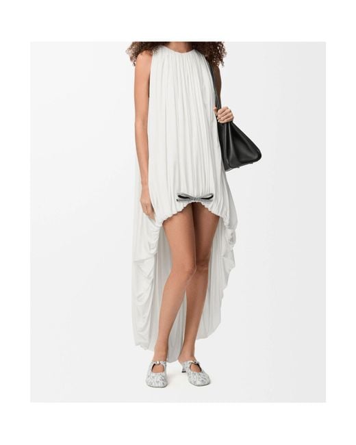 Loewe White Draped Dress
