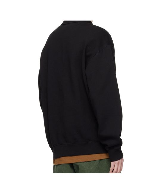 Carhartt Black Wip Label Logo-Embroidered Long-Sleeve Polo Shirt
