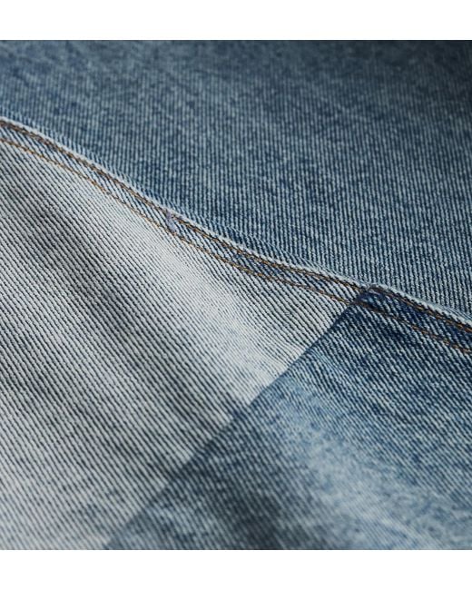 Dior Blue Patchwork Straight-Leg Jeans for men