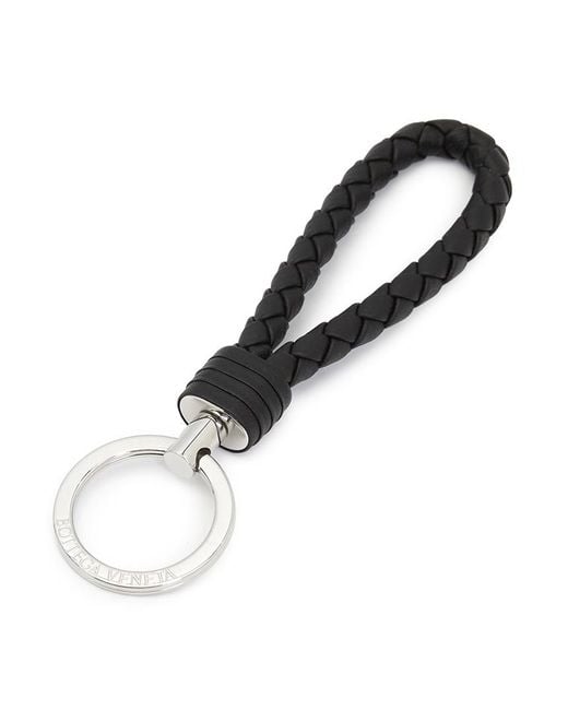 Bottega Veneta Black Intrecciato Key Ring
