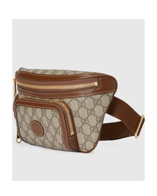 Gucci Brown Interlocking G Logo Monogram Belt Bag for men