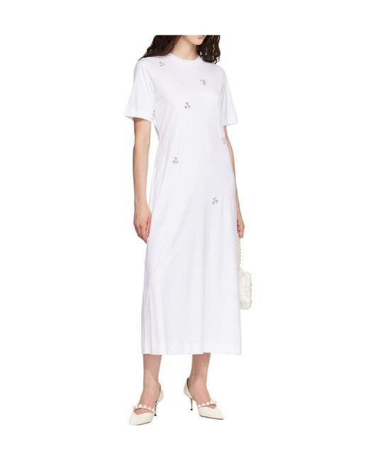 Simone Rocha White Easy Embellished Dress