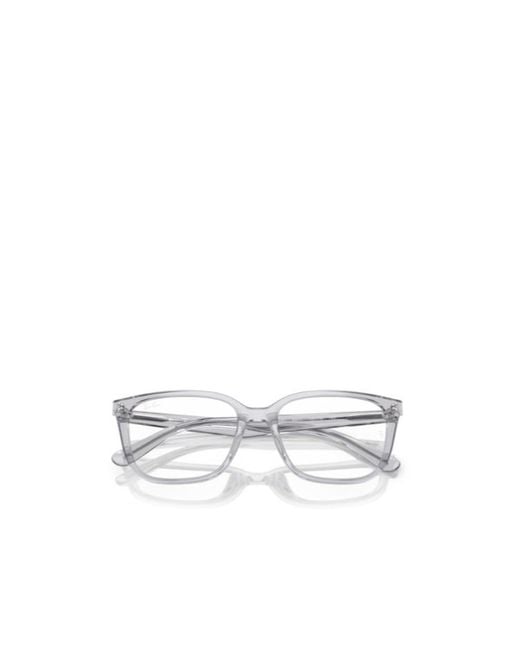 Ray-Ban White Geometric Frame Plain Glasses for men