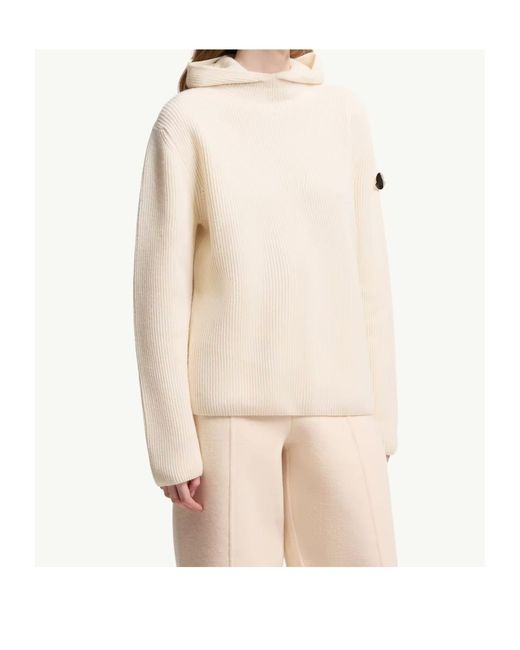 Moncler Natural Jil Sander Knitted Hoodie for men