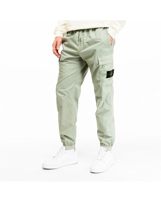 Stone Island Green Logo Cargo Track Pants for men