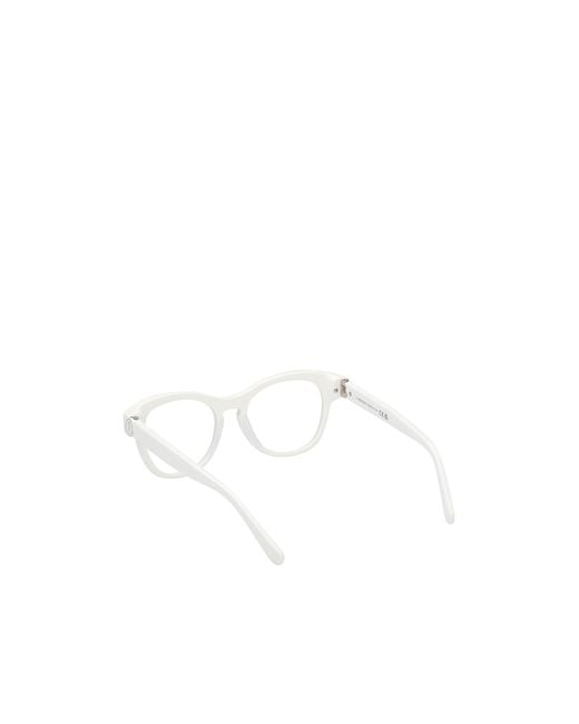 Moncler White Eyewear Round Frame Glasses for men