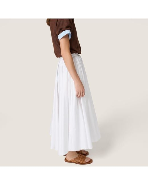 Miu Miu White Poplin Maxi-Skirt