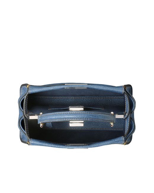 Fendi Blue Peekaboo Mini Tote Bag