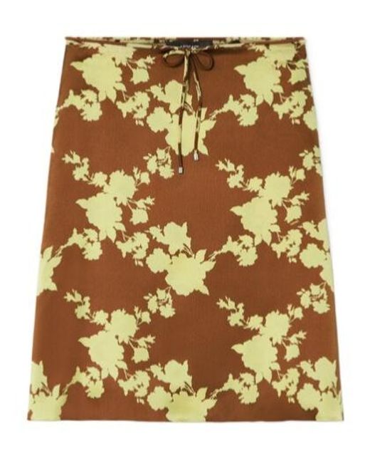 Versace Metallic Floral-Printed Satin Skirt