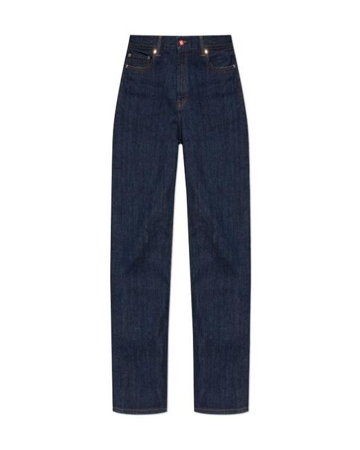 Casablanca Blue Logo Patch Straight Leg Jeans for men