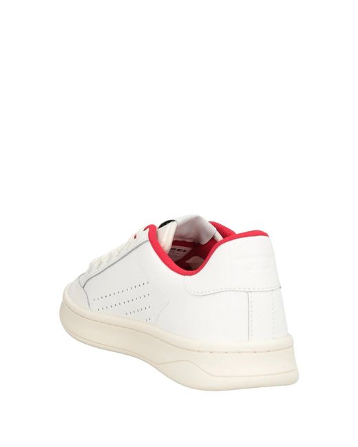 DIESEL White Minimalist Solid Color Low-Top Sneakers