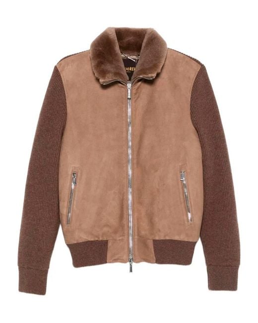 Moorer Brown Zip Jacket for men