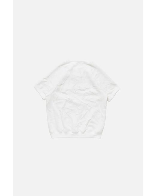 Acne White Crinkled Fleece T-Shirt for men