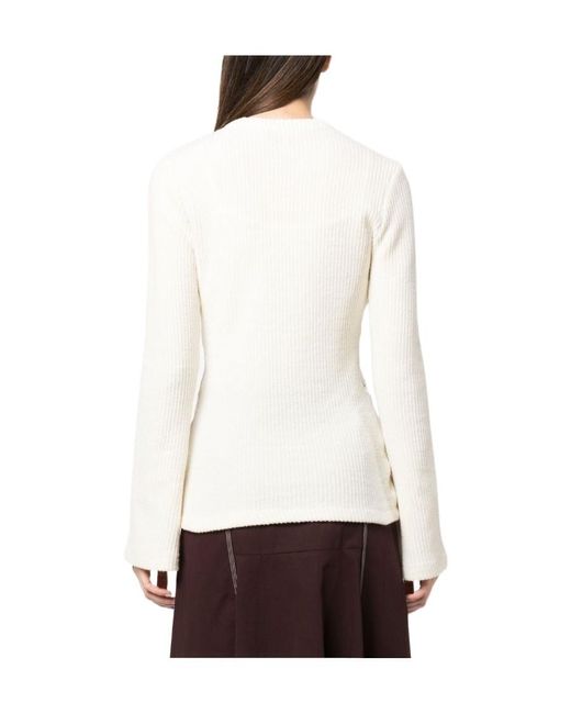 Chloé White Chloé Flare Sleeved Knit Top